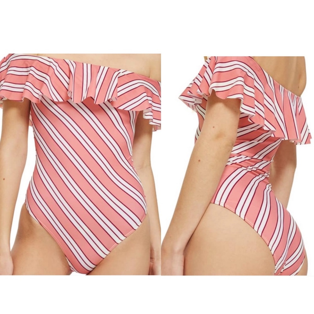Topshop Striped Ruffle One Piece Swimsuit 6